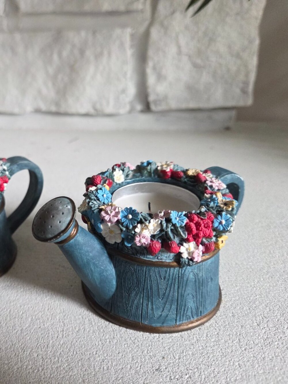 Vintage Watering Can Votive / Tealight Candle Holder Set (Pair)
